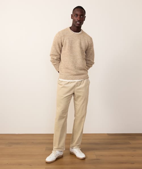 on model image of Marl Crew Sweater