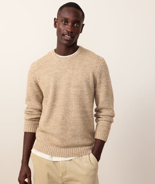 on model image of Marl Crew Sweater