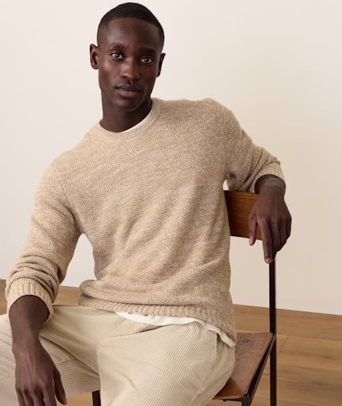 on model image of Marl Crew Sweater