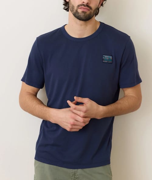on model image of Signature Crew Graphic T-Shirt