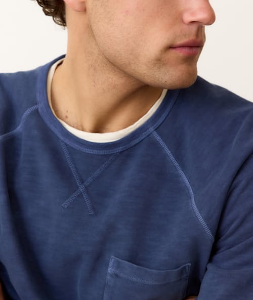 on model image of Vintage Heavy Slub Raglan