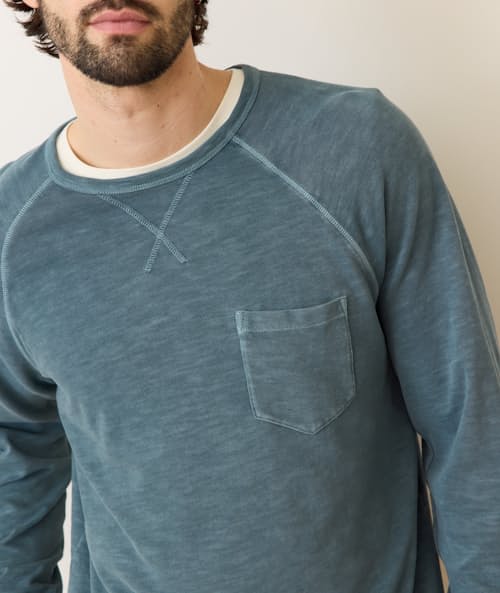on model image of Vintage Heavy Slub Raglan
