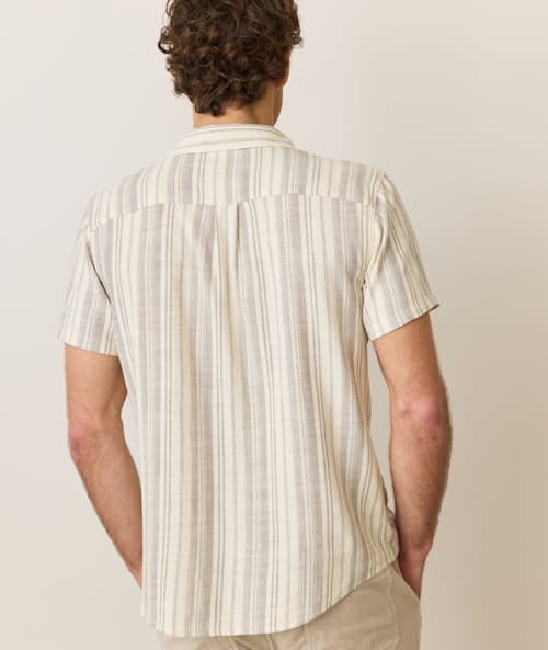 on model image of Classic Stretch Selvage Short Sleeve Shirt