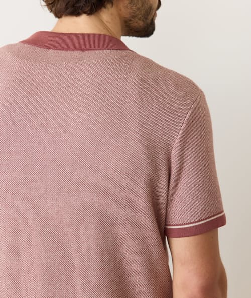 on model image of Ethan Short Sleeve Sweater Shirt