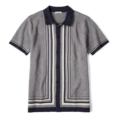 laydown image of Ethan Short Sleeve Sweater Shirt