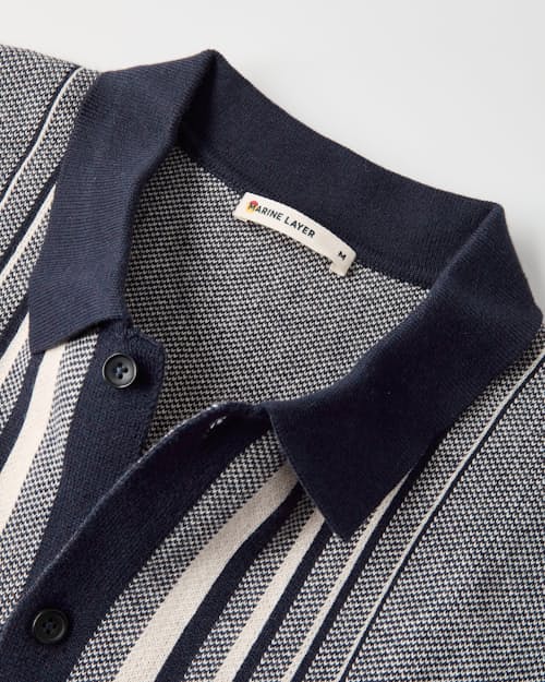 laydown detail image of Ethan Short Sleeve Sweater Shirt