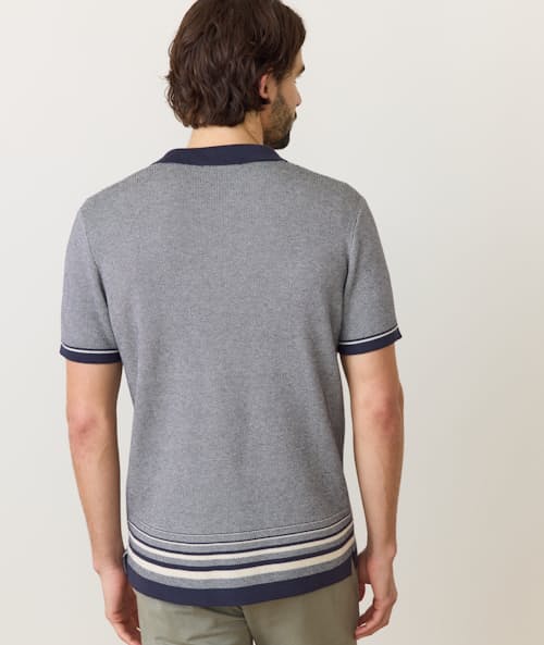 on model image of Ethan Short Sleeve Sweater Shirt