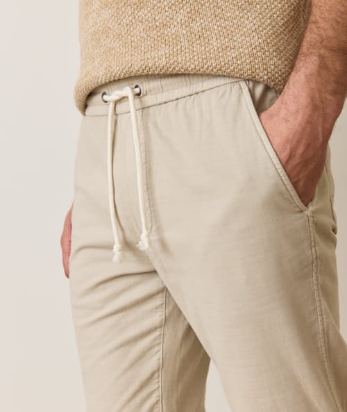 on model image of Saturday Stretch Beach Pant