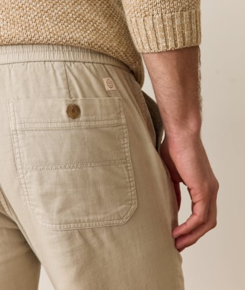 on model image of Saturday Stretch Beach Pant