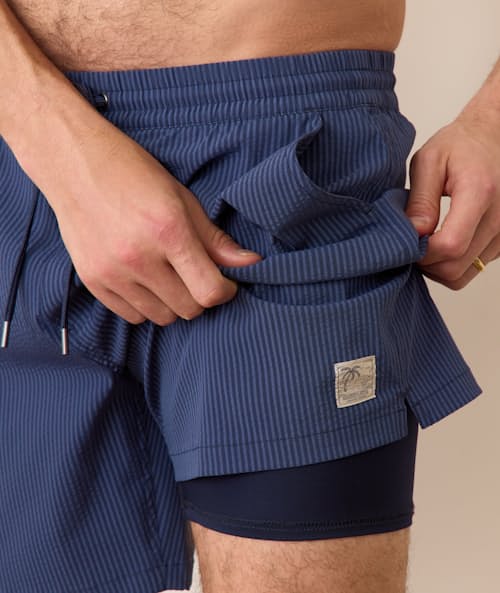 on model image of Stretch Swim Trunk - 6"