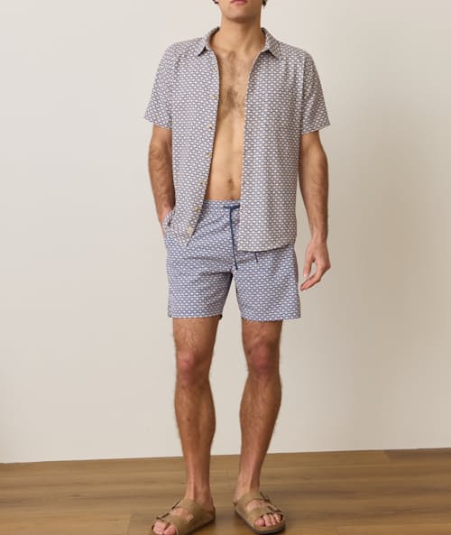 on model image of Stretch Swim Trunk - 6"
