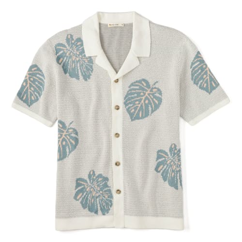 laydown image of Asher Sweater Resort Short Sleeve Shirt