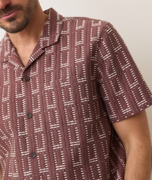 on model image of Dobby Resort Shirt