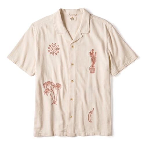 laydown image of Embroidered Resort Short Sleeve Shirt