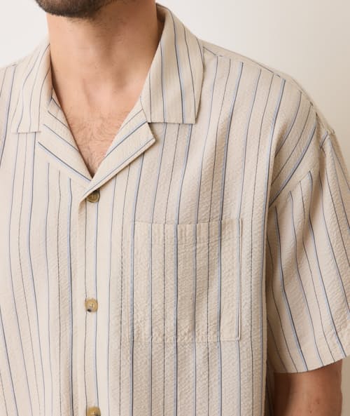 on model image of Oversized Resort Shirt