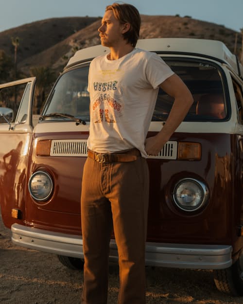 lifestyle image of Rustic Plainweave Chinos