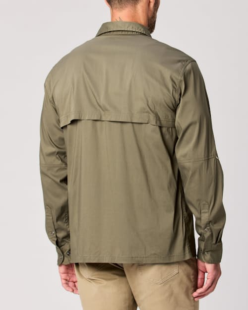 on model image of UPF Fishing Shirt