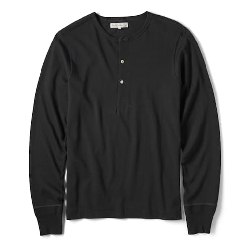 laydown image of Loopwheeled Long Sleeve Henley