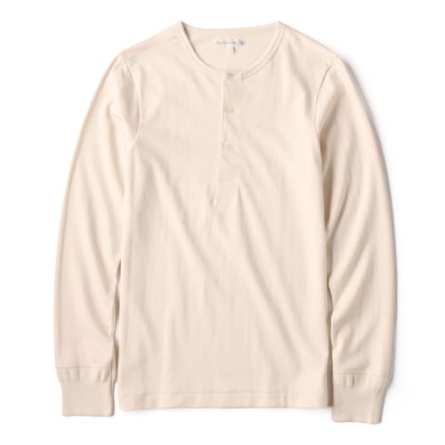 laydown image of Loopwheeled Long Sleeve Henley