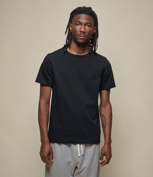 on model image of Loopwheeled Mid-Weight Classic T-Shirt