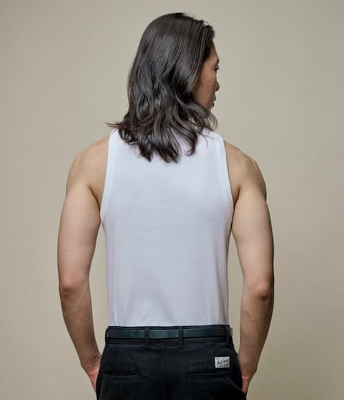 on model image of Classic Ribbed Tank