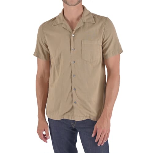 on model image of The Wrench Gauze Camp Shirt