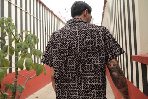 lifestyle image of Khushi Camp Shirt