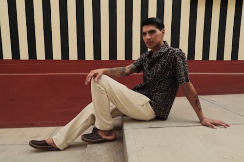 lifestyle image of Khushi Camp Shirt