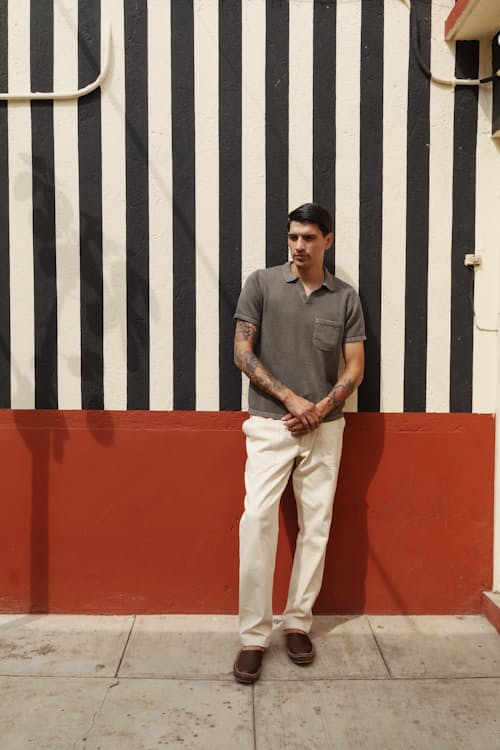 lifestyle image of Manbir Johnny Collar Polo
