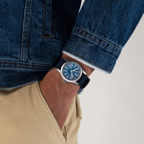 on model image of Khaki Field Mechanical Watch