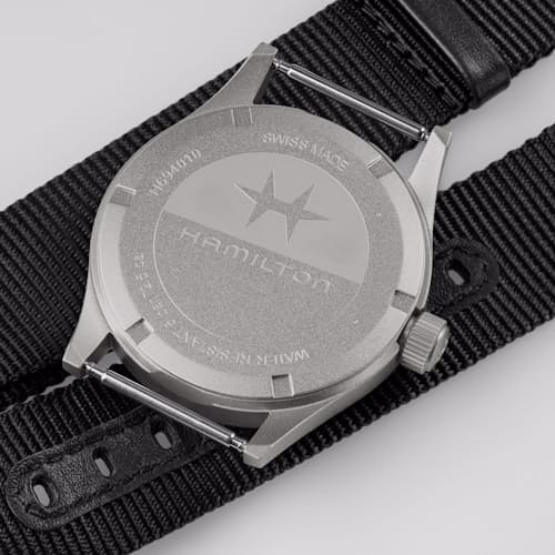 laydown detail image of Khaki Field Quartz 38mm Field Watch