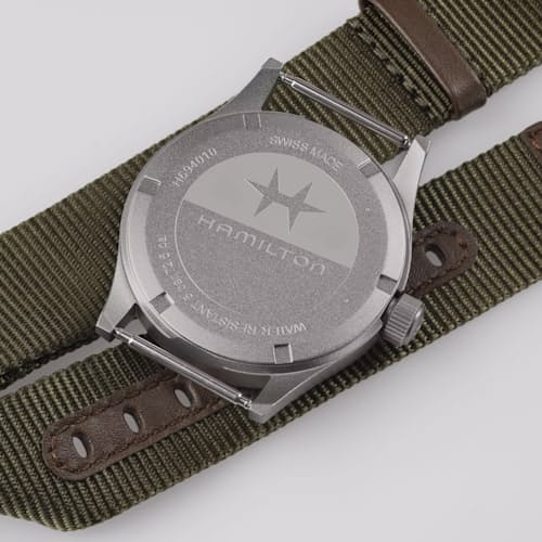 laydown detail image of Khaki Field Quartz 38mm Field Watch