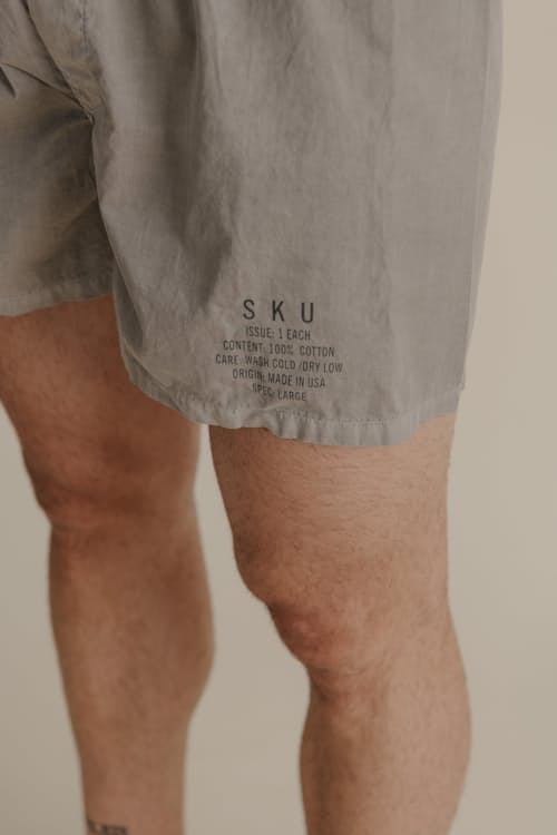 on model image of Distressed Dye Field Boxers