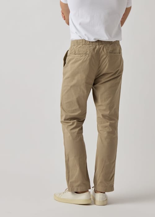 on model image of Twill Easy Drawstring Chino
