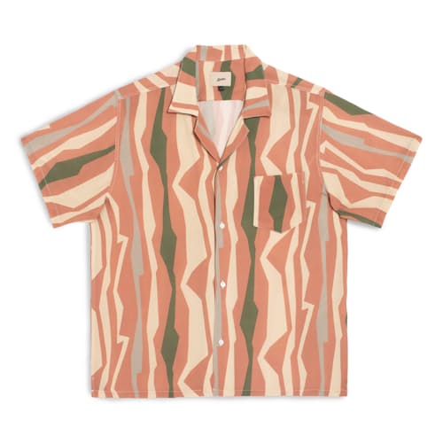 laydown image of Beach Camp Collar Short Sleeve Shirt