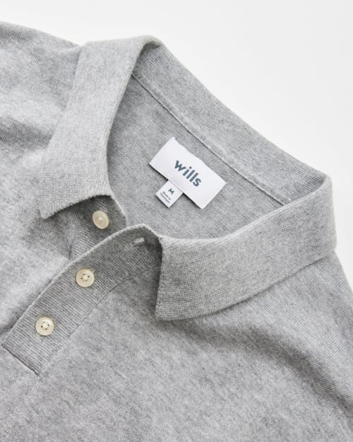 laydown detail image of Cotton Cashmere Sweater Polo