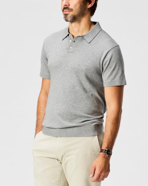 on model image of Cotton Cashmere Sweater Polo