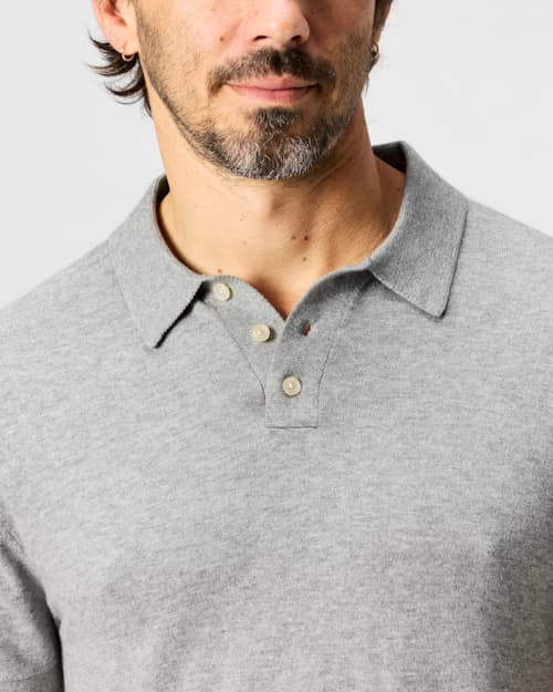 on model image of Cotton Cashmere Sweater Polo