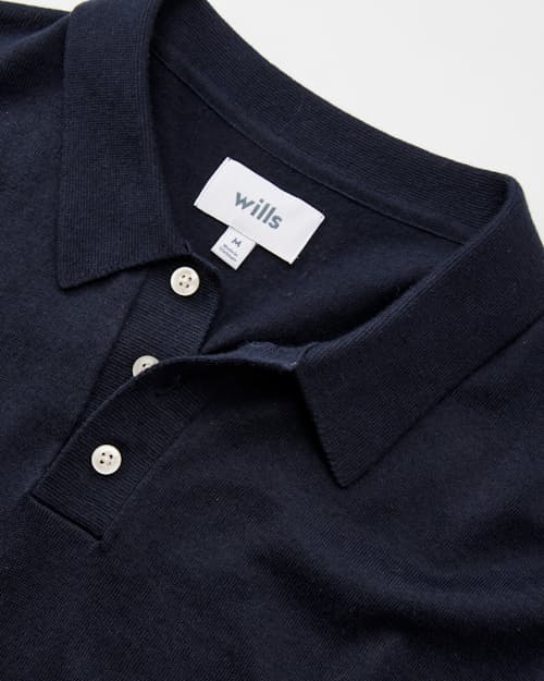 laydown detail image of Cotton Cashmere Sweater Polo