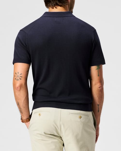 on model image of Cotton Cashmere Sweater Polo