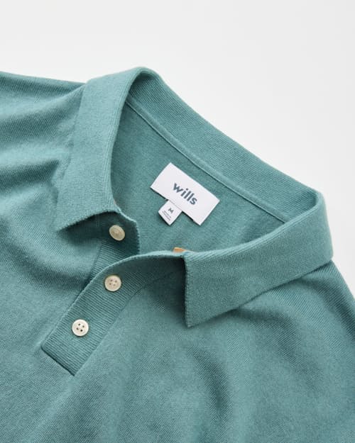 laydown detail image of Cotton Cashmere Sweater Polo
