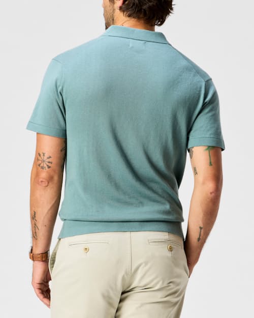 on model image of Cotton Cashmere Sweater Polo