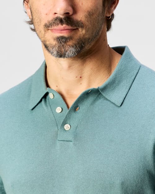 on model image of Cotton Cashmere Sweater Polo
