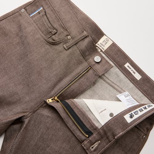 laydown detail image of The Hammer Straight Stretch Selvedge Denim Jeans