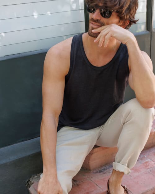lifestyle image of Linen Tank