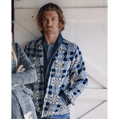lifestyle image of Brushed Jacquard Patterned Shirt