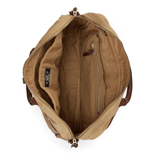 laydown image of Cotton Canvas/Leather Cargo Briefcase