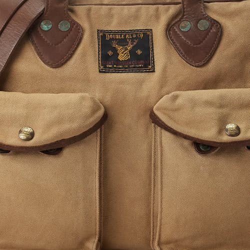 laydown detail image of Cotton Canvas/Leather Cargo Briefcase