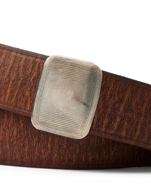 laydown detail image of Vincennes Leather Belt