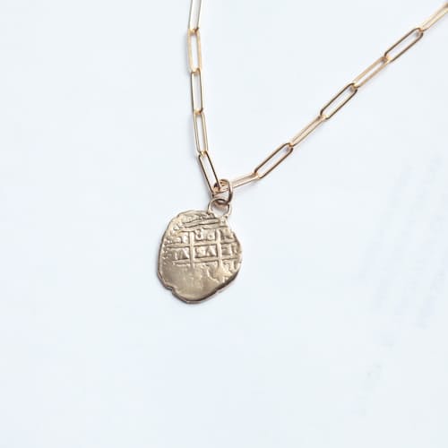 laydown detail image of Women's Omega Coin Necklace